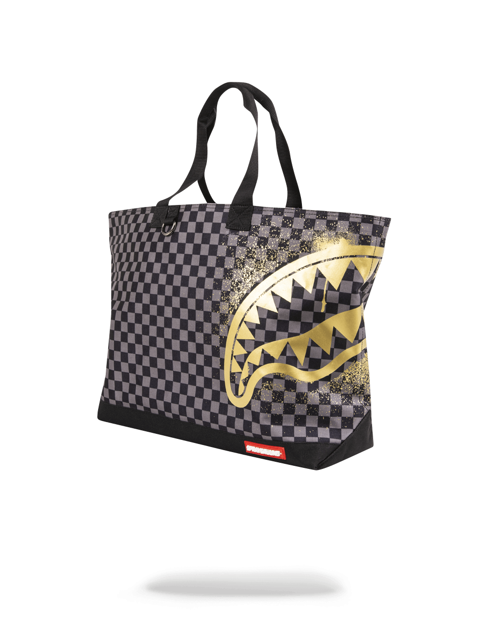 SHARKS IN PARIS GOLD STENCIL TOTE