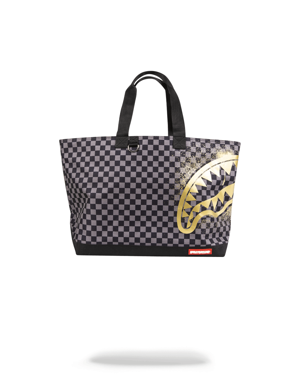 SHARKS IN PARIS GOLD STENCIL TOTE